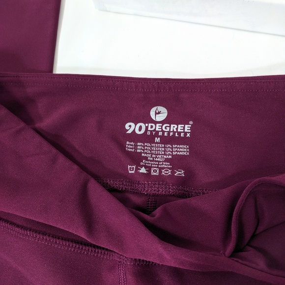 90 Degrees by Reflex Moto Leggings in Raspberry 💜 - Picture 4 of 6